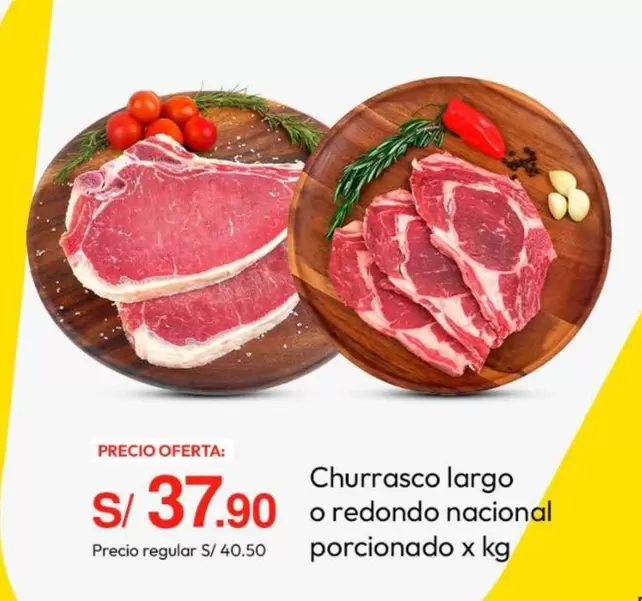 Churrasco largo o redondo nacional porcionado