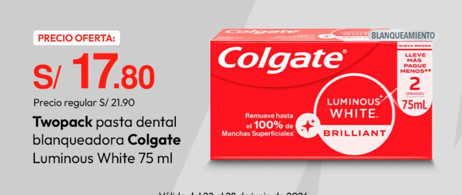 Colgate - pasta dental blanqueadora Luminous White