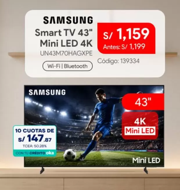 Samsung - Smart TV 43" Mini LED 4K UN43M70HAGXPE
