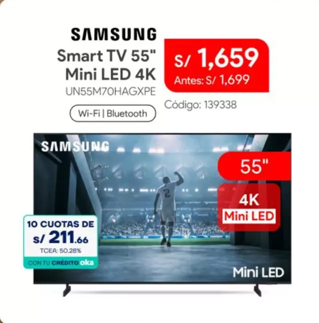 Samsung - Smart TV 55" Mini LED 4K UN55M70HAGXPE