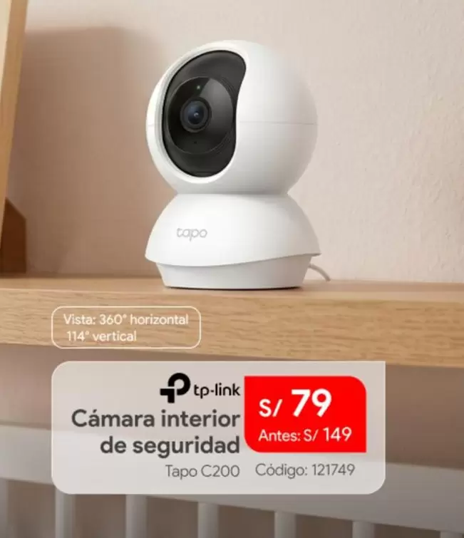 Tp-Link - Cámara interior de seguridad Tapo C200