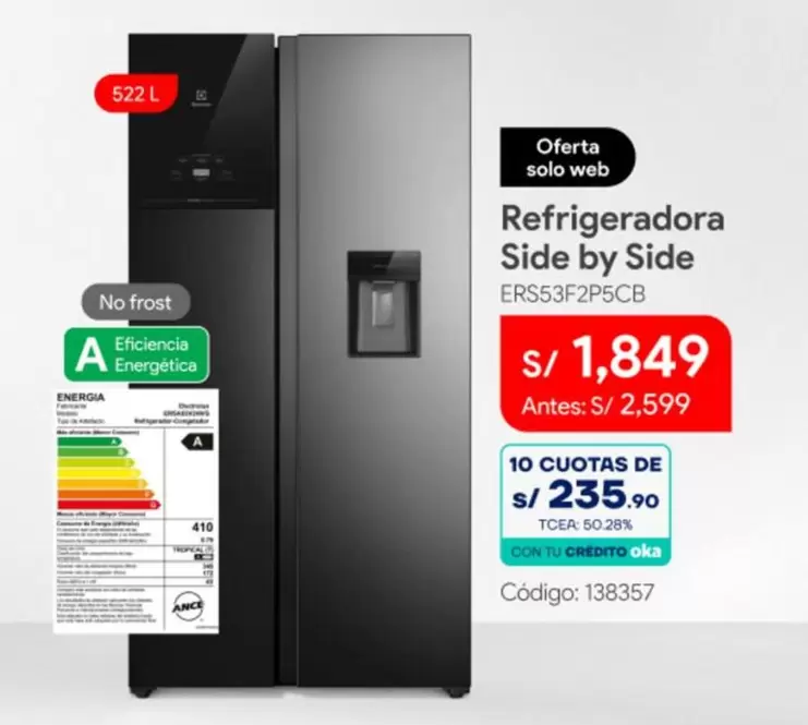 Solo - Refrigeradora Side by Side ERS53F2P5CB