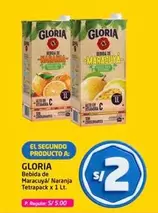 Gloria - Bebida de Maracuyá/Naranja Tetrapak