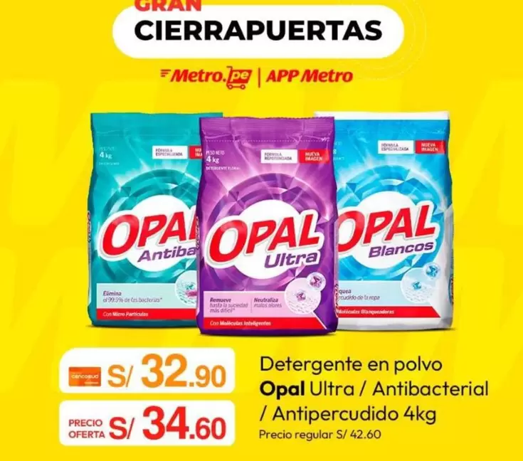 Opal - Detergente en polvo Ultra / Antibacterial / Antipercudido