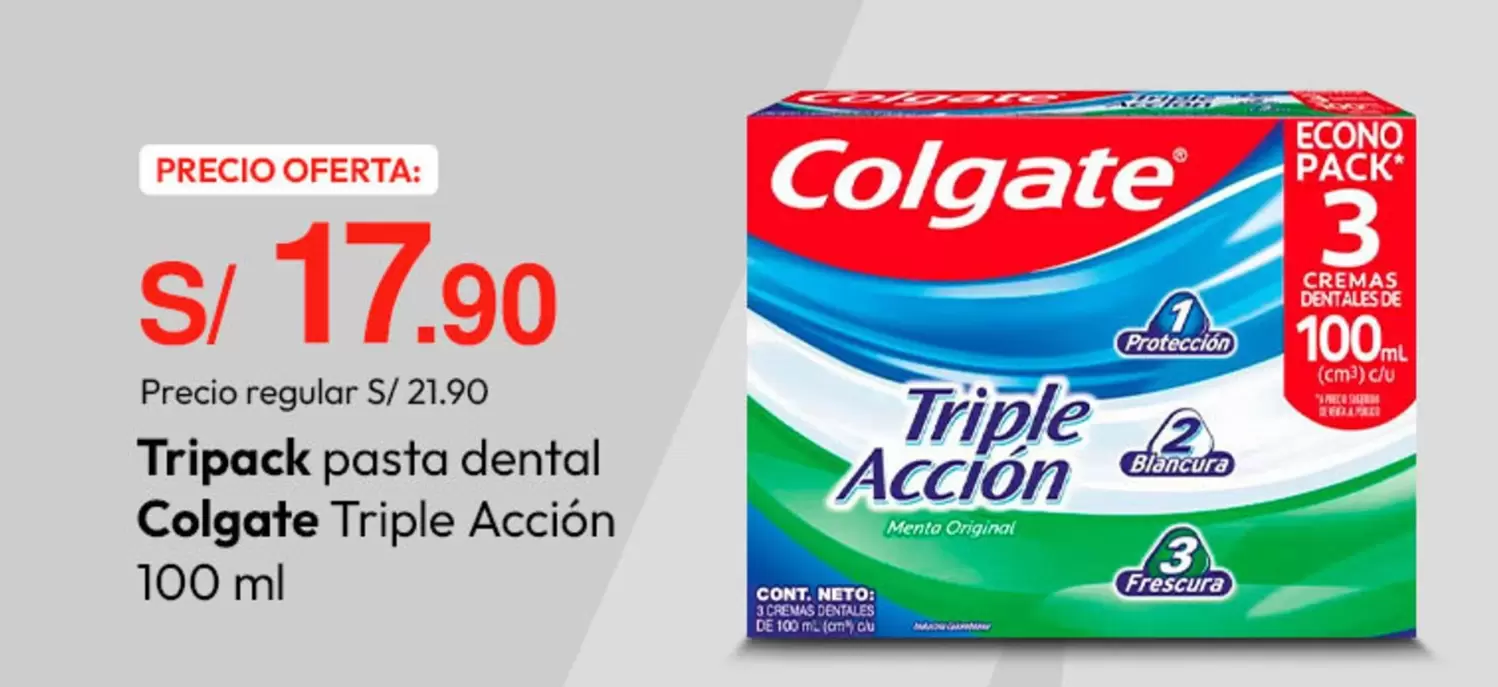 Colgate - Tripack pasta dental Triple Acción