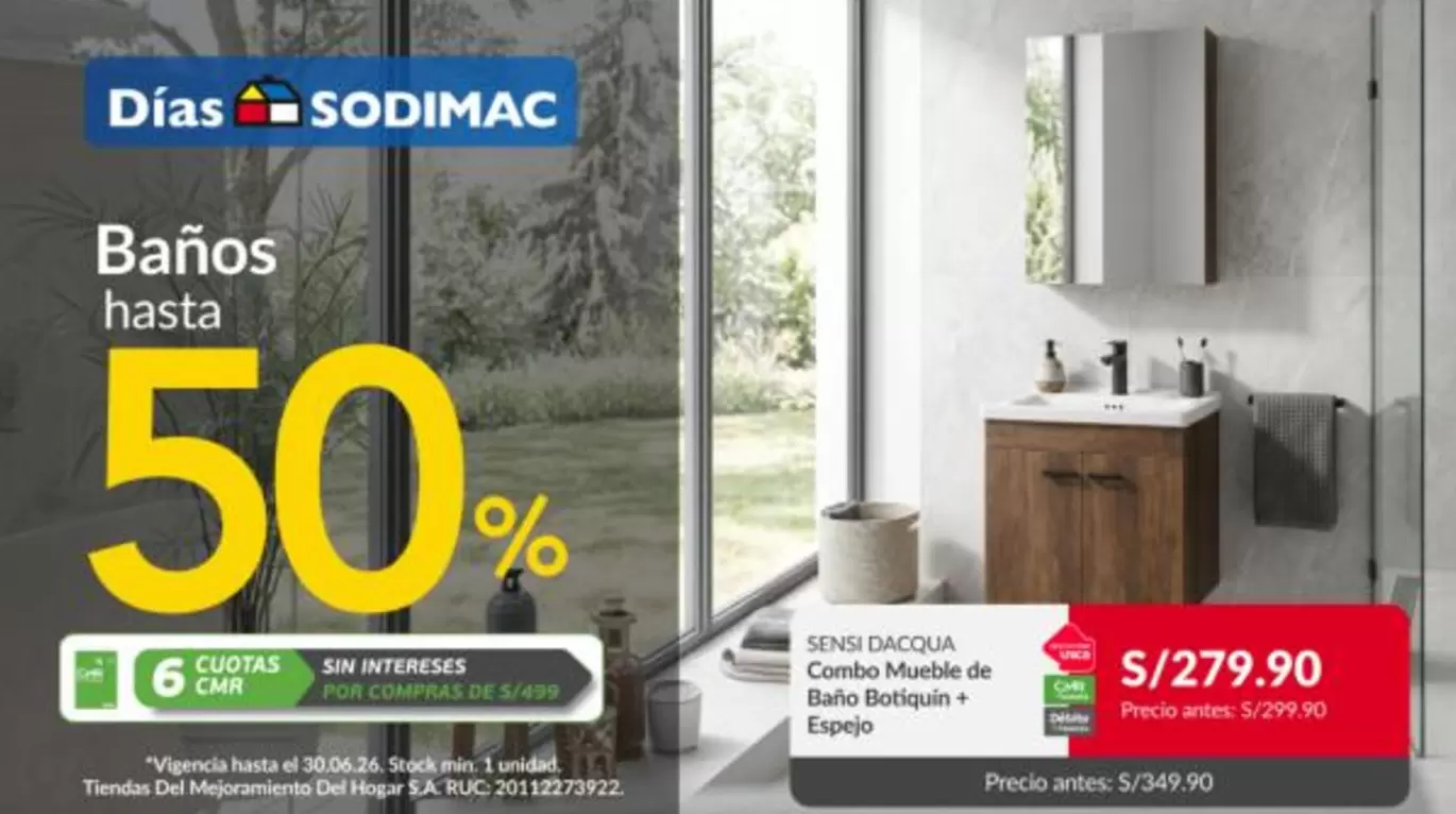 Sodimac - Combo Mueble de Baño + Espejo