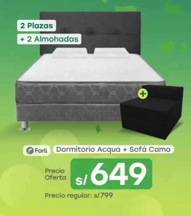 Forli - Dormitorio Acqua + Sofá Cama