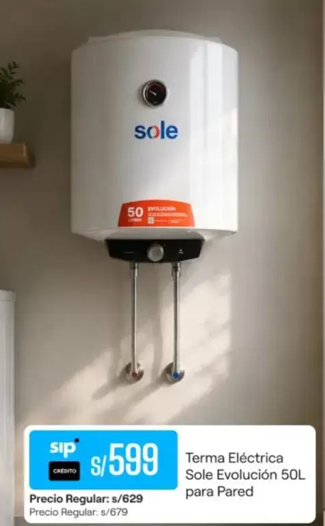 Sole - Terma Eléctrica Evolución 50L para Pared
