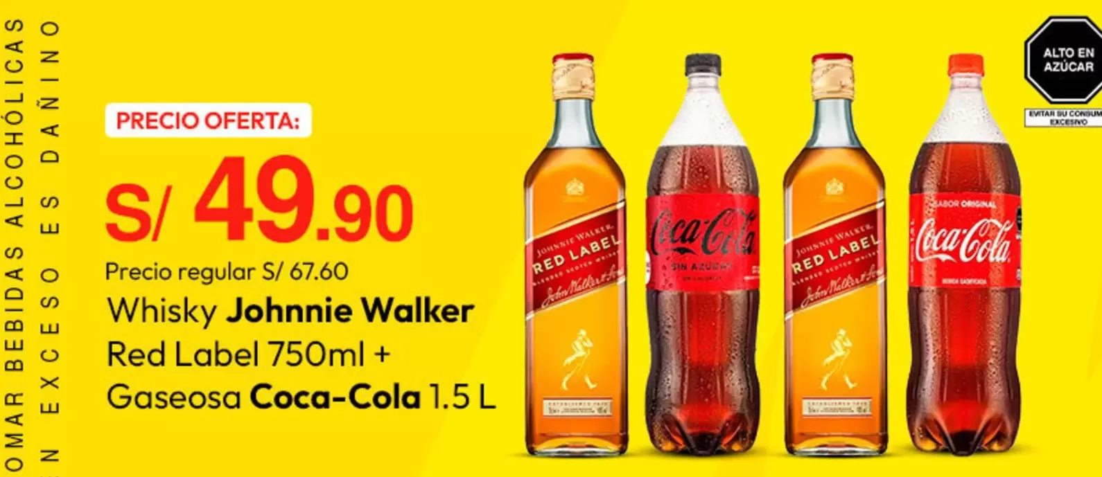 Coca-Cola - Whisky Johnnie Walker Red Label + Gaseosa