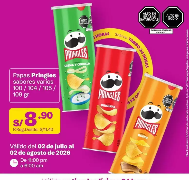 Pringles - Papas sabores varios