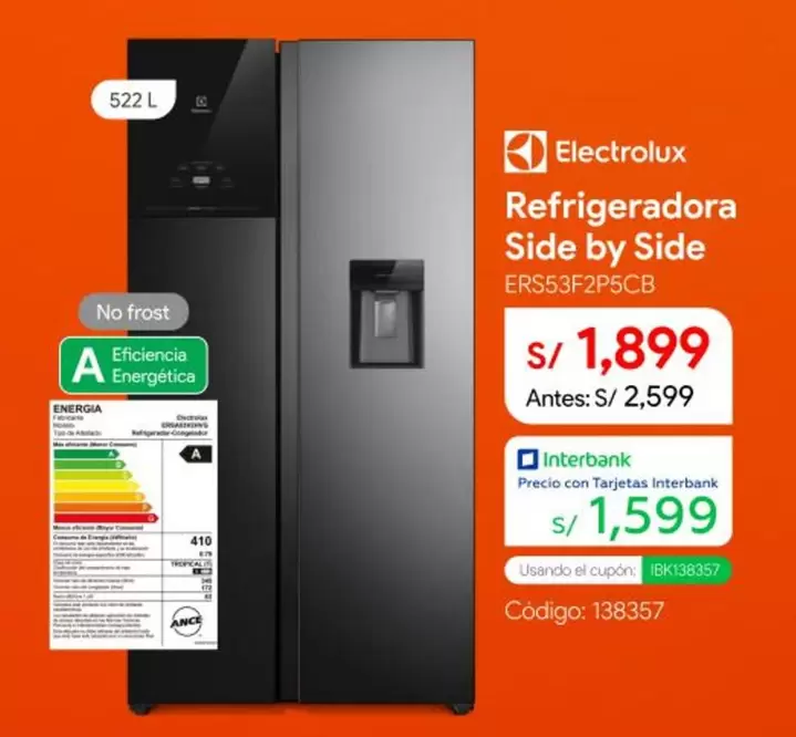 Electrolux - Refrigeradora Side by Side ERS53F2PSCB