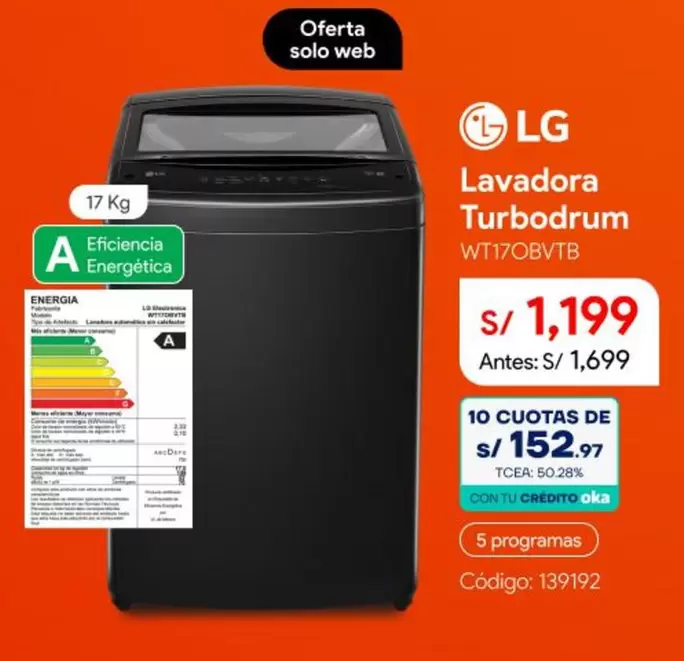 Lg - Lavadora Turbodrum WT170OBVB