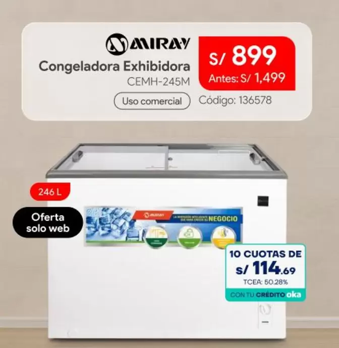 Miray - Congeladora Exhibidora CEMH-245M