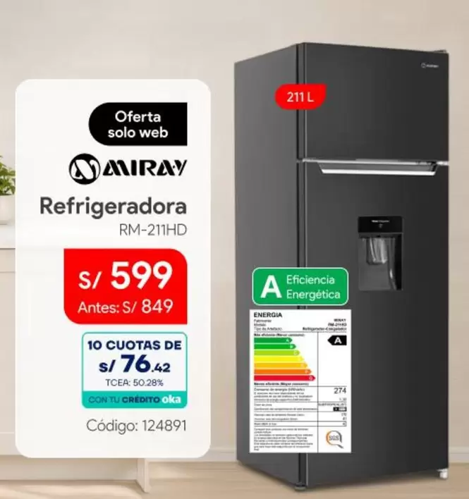 Miray - Refrigeradora RM-211HD