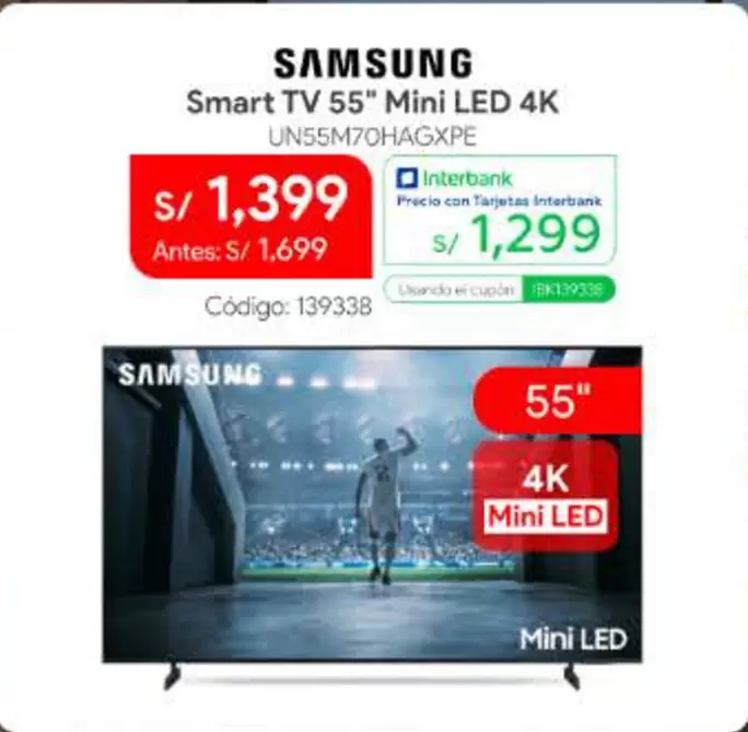 Samsung - Smart TV 55" Mini LED 4K UN55M70HAGXPE