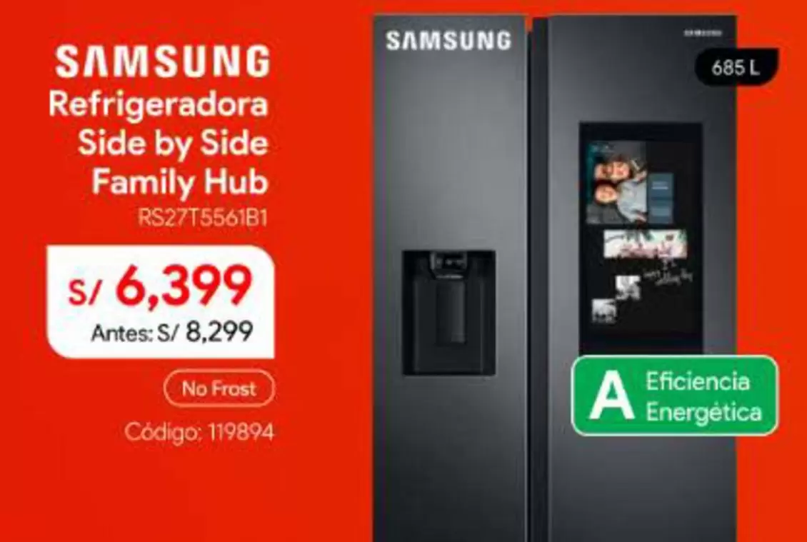 Samsung - Refrigeradora Side by Side Family Hub RS27T5561B1