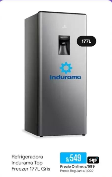 Indurama - Refrigeradora Freezer 177L Gris