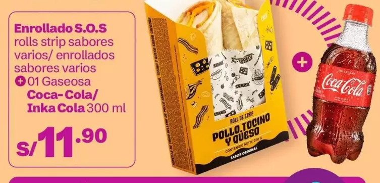 Coca-Cola - Enrrollado S.O.S rolls strip sabores varios/enrrollados sabores varios