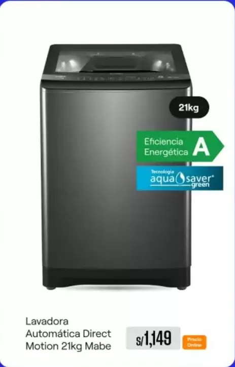 Mabe - Lavadora Automática Direct Motion 21kg