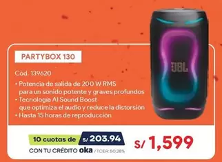 JBL - PARTYBOX 130 Cód. 139620