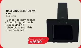 CAMPANA DECORATIVA ARIA Cód. 131110