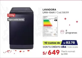Samsung - LAVADORA LMA-106H