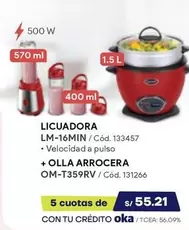LICUADORA LM-16MIN / OLLA ARROCERA OM-T359RV