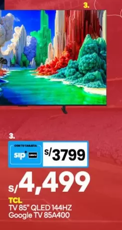TV 85" QLED 144HZ Google TV 85A400