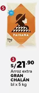 Paisana - Arroz extra GRAN CHALÁN bl x 5 kg