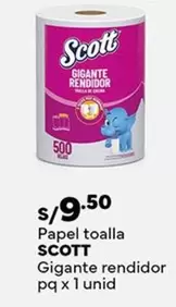Scott - Papel toalla Gigante rendidor pq x 1 unid