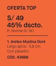 Aretes Mystica Doré CÓD. 43686