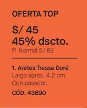 Aretes Tressa Doré CÓD. 43690