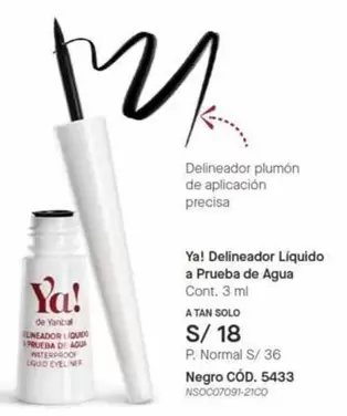 Yanbal - Delineador Líquido a Prueba de Agua Negro CÓD. 5433