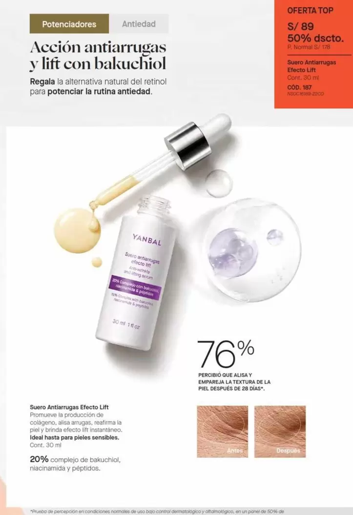 Natural - Acción antiarrugas y lift con Bakuchiol