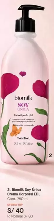 Piel - Biomilk Soy Unica Crema Corporal EDL Cont. 750 ml
