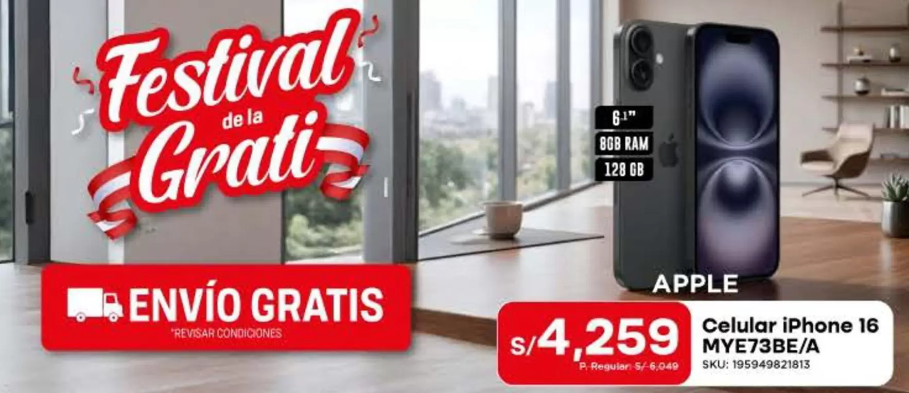 Apple - Celular iPhone 16 MYE73BE/A