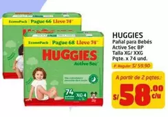 Huggies - Pañal para Bebés Active Sec BP