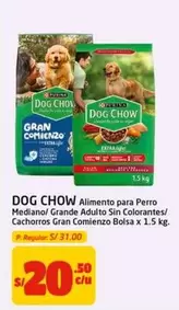 Dog Chow - Alimento para Perro Mediano/ Grande Adulto Sin Colorantes/ Cachorros Gran Comienzo