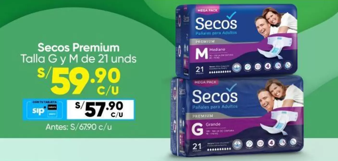 Secos - Premium Talla G y M de 21 unds