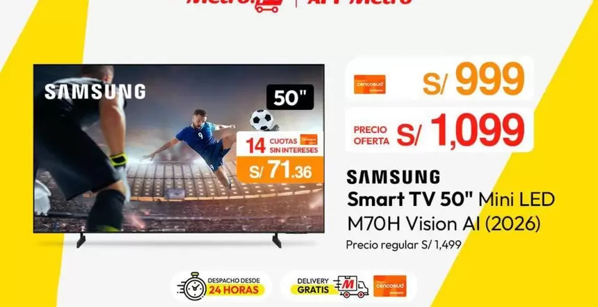 Samsung - Smart TV 50" Mini LED M70H Vision AI (2026)