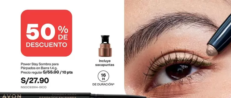 Avon - Power Stay Sombra para Párpados en Barra