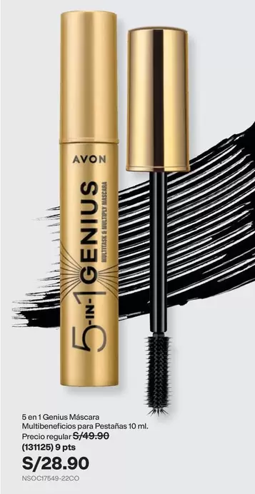 Avon - 5 en 1 Genius Máscara Multibeneficios para Pestañas