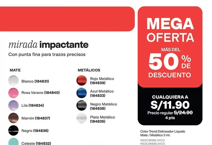 Mega - Color Trend Delineador Líquido Mate / Metálico