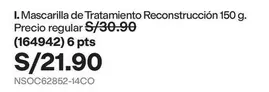 PTS - Mascarilla de Tratamiento Reconstrucción 150 g. (164942)