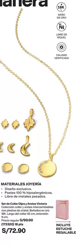 Oro - Set de Collares Óvalos y Aretes Victoria