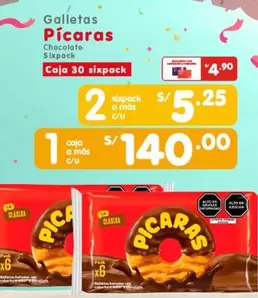 Pícaras - Galletas Chocolate Sixpack