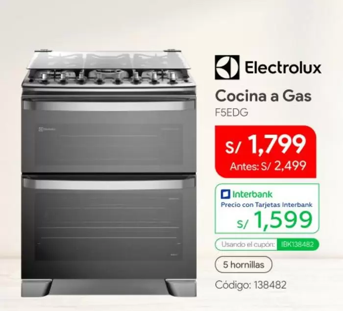 Electrolux - Cocina a Gas F5EDG