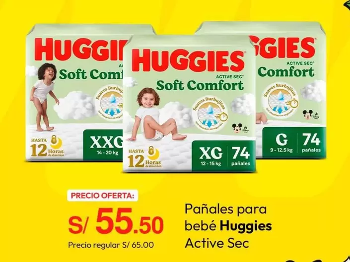 Huggies - Pañales Active Sec