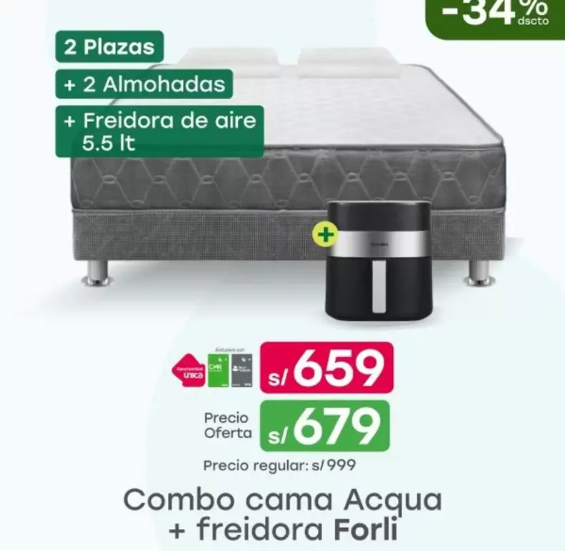 Forli - Combo cama Acqua + freidora