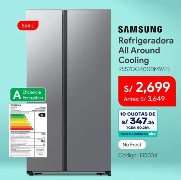 Samsung - Refrigeradora All Around Cooling RS57DG4000M9/PE